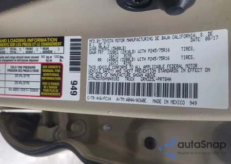 2017 Toyota Tacoma Sr5 V6 из США, поврежденный, VIN 3TMAZ5CN3HM049183